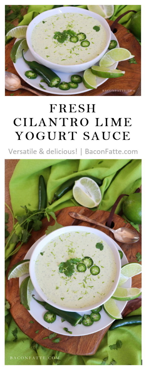 Fresh Cilantro Lime Yogurt Sauce – BaconFatte.com