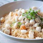 Petite Bay Scallops with Simple White Wine Sauce recipe from BaconFatte.com