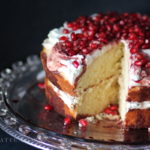 Amaretto Butter Cake with Pomegranate and Cream recipe from BaconFatte.com