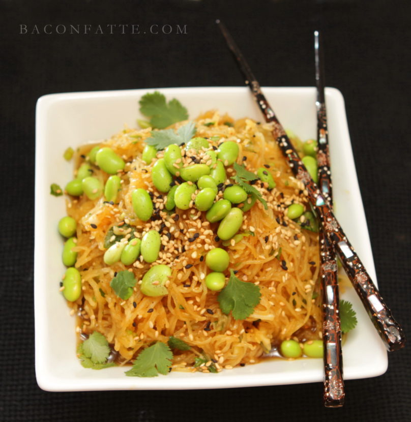 Sesame Spaghetti Squash recipe from BaconFatte.com