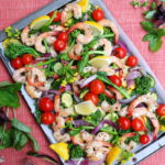 Sheet Pan Shrimp and Roasted Vegetables recipe from BaconFatte.com