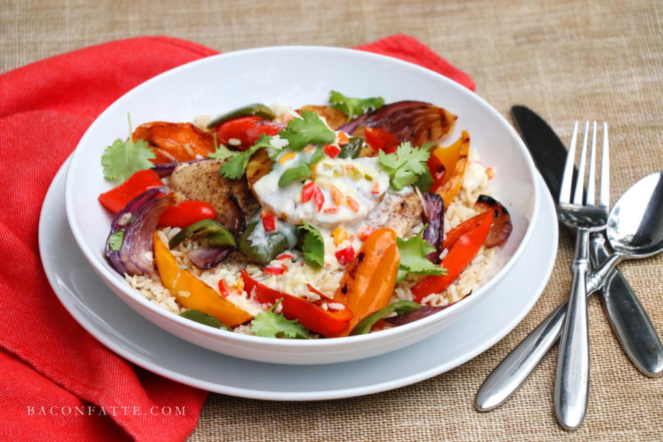 Grilled Chicken & Veg Bowl with Island Queso