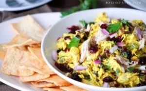 Sweet & Spicy Curry Chicken Salad with Cranberries and Red Onions – BaconFatte.com